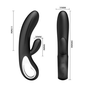 Pretty Love Elmer crni silikonski vibrator sa dodatkom za klitoris  BI 14413-1-14